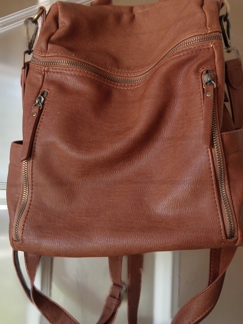 Classic Women's Tanfaux  Leather Backpack Shoulder Bag